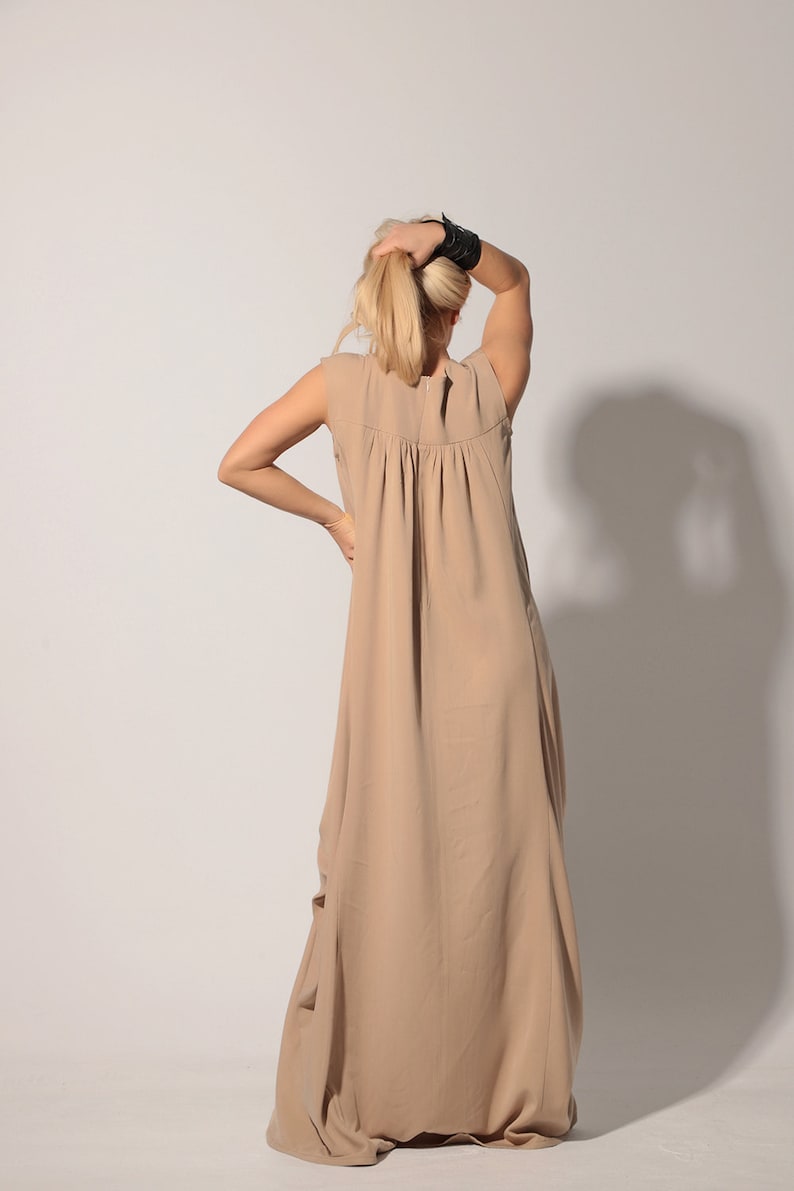 Dress For Women Maxi Dress Beige Dress Plus Size Clothing Etsy