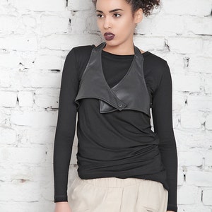 Plus Size Top/ Loose Top/ Gothic Top/ Black Tunic/ Black Top/ Loose Tunic/ Asymmetric Top/ Long Sleeve Tunic/ Drape Top/ Casual Top