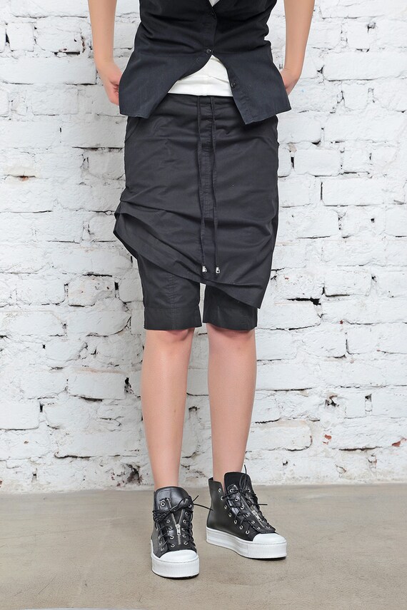 Short noir pantalon femme short d ete vetements surdimensionnes short ample pour femme short extravagant pantalon decontracte short taille plus Etsy France