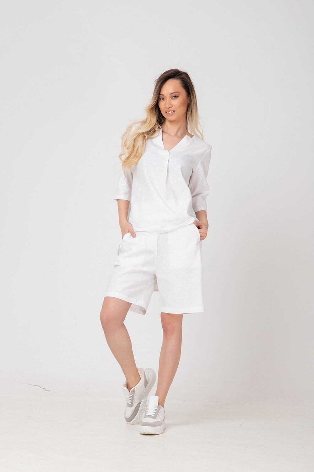 Bermuda Shorts Linen Bermuda Shorts 