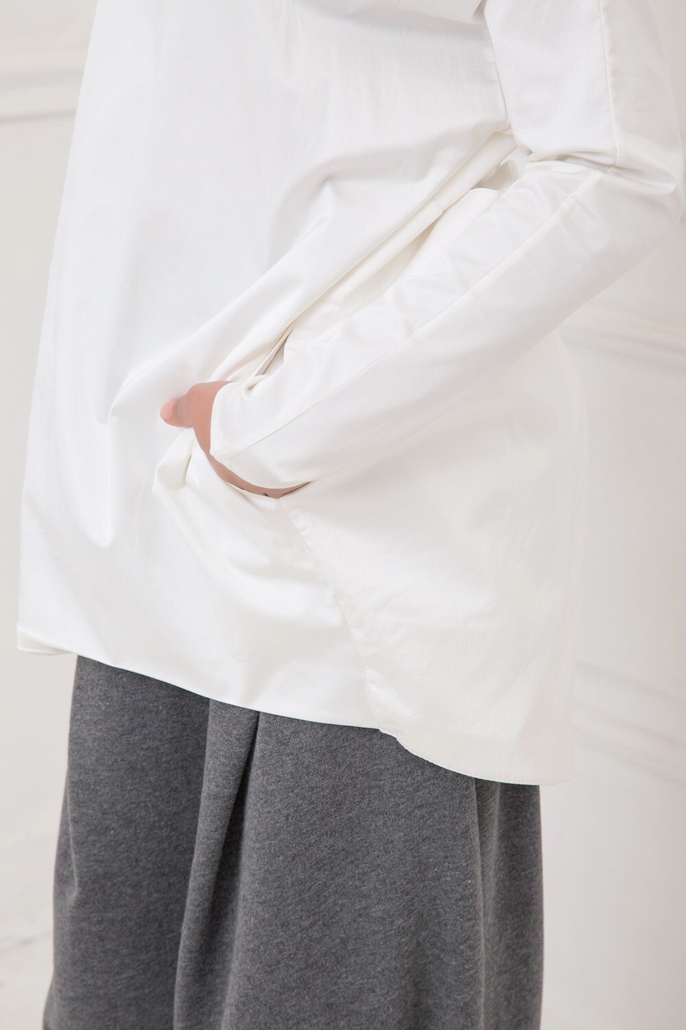 White Tunic Satin Tunic Plus Size 