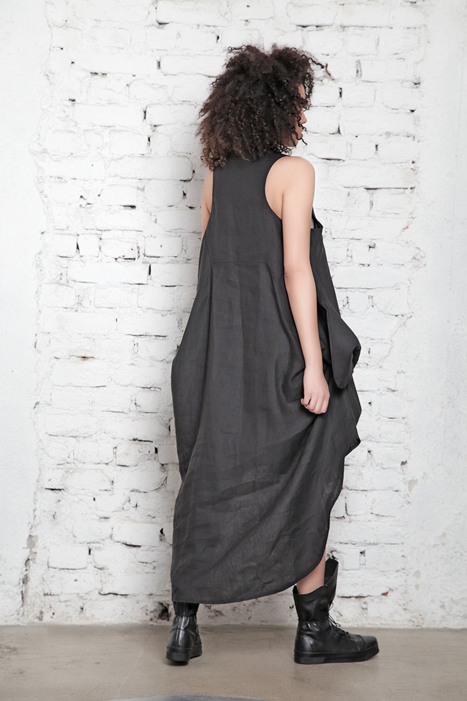 Linen Slouchy Tank Dress