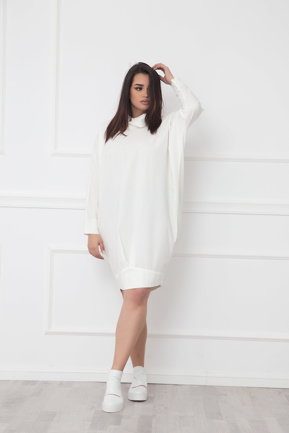 white dress turtleneck