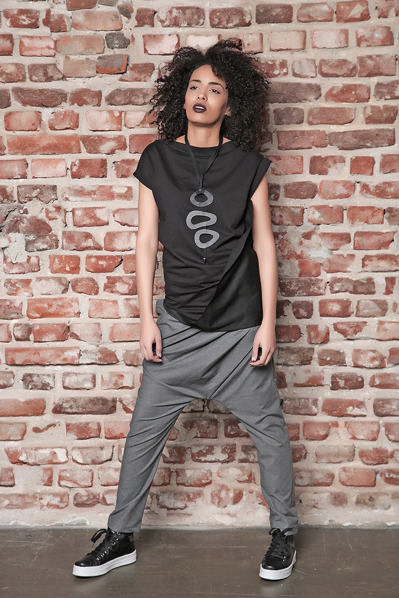 Harem Pants Women In Gray Color Available In XS 3XL Sizes image 1