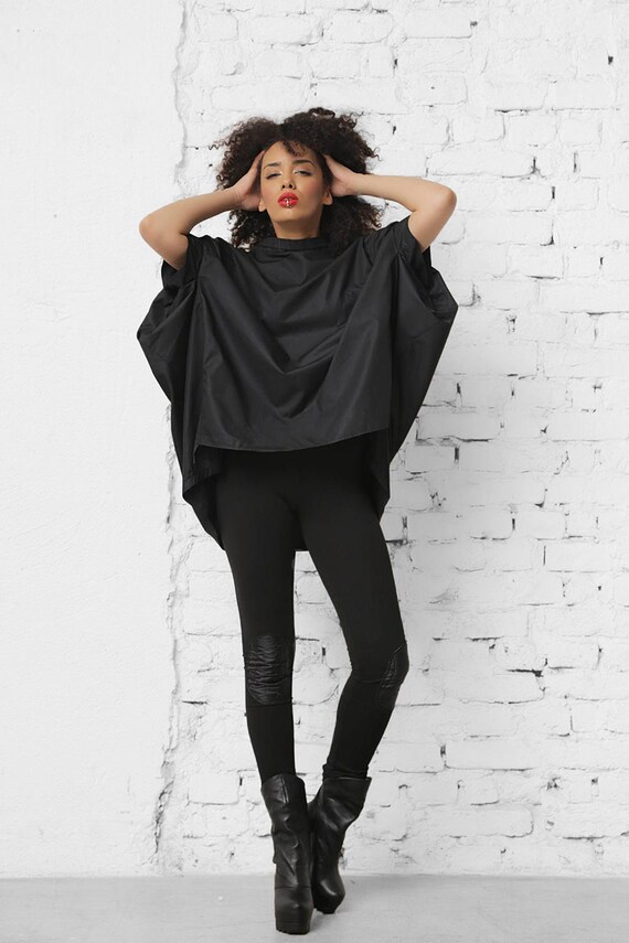black cotton tunic top