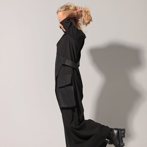 Linen Maxi Dress, Linen Clothing, Wrap Dress In Black, Maxi Linen Dress, Black Maxi Dress, Plus Size Dress, Linen Kaftan, shops Short Sleeve Dress