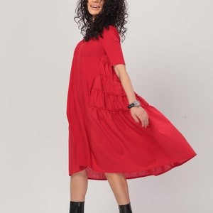 Plus size spring dress and clothing for women - Oversized black dress - Plus size midi dress for women