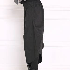 Pantalones de harén para mujeres, pantalones de talla grande, pantalones negros, pantalones de entrepierna, pantalones Capri, ropa urbana, pantalones de calle, pantalones anchos, pantalones sueltos, A3054 imagen 7