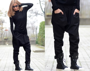 Harem Pants, Women Pants, Drop Crotch Pants, Plus Size Clothing, Black Pants, Baggy Pants, Wide Leg Pants, Loose Pants, Oversize Pants