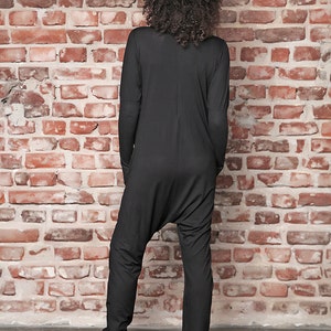 Harem Jumpsuit, Black Romper, Womens Overalls, Plus Size Overalls, Plus Size Jumpsuit, Loose Jumpsuit, Maxi Jumpsuit, Dystopian Clothing image 2