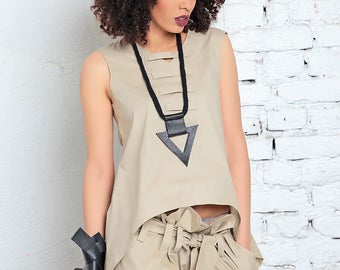 Triangle Necklace, Black Jewelry, Grunge Jewelry, Gift For Mom, Geometric Necklace, Statement Necklace, Fetish Jewelry, Womens Clothing