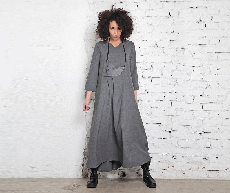 Maxi Dress, Plus Size Maxi Dress, Long Sweater Dress, Oversized Dress, Fancy Dress, Large Size Clothing, Gray Dress, Womens Dress, Adeptt image 1