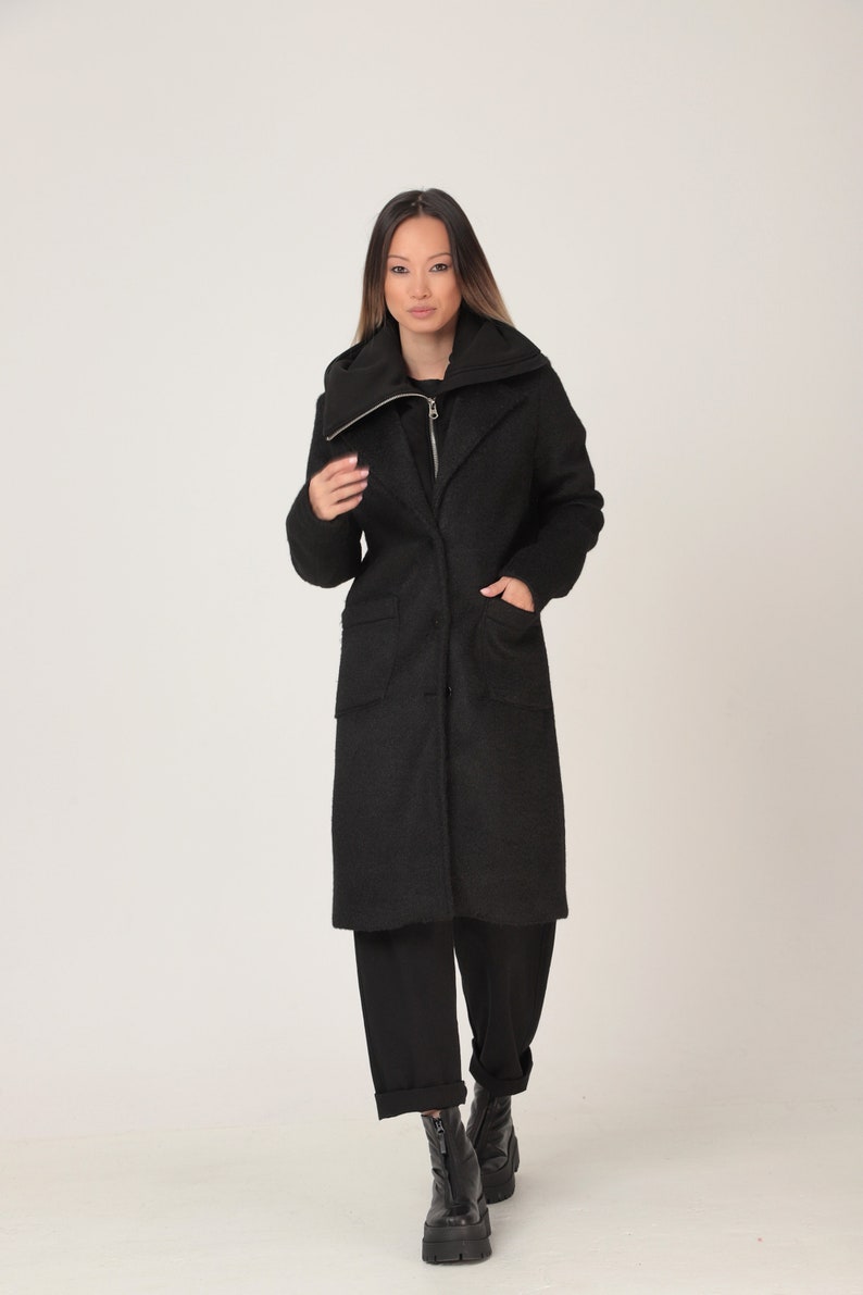 Warm Winter Knee Length Coat for Women. Deep Hooded Overcoat - Etsy