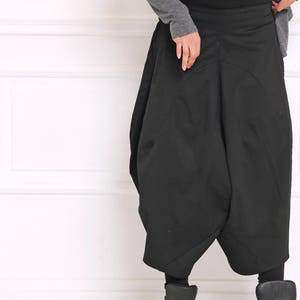 Pantalones de harén para mujeres, pantalones de talla grande, pantalones negros, pantalones de entrepierna, pantalones Capri, ropa urbana, pantalones de calle, pantalones anchos, pantalones sueltos, A3054 imagen 4