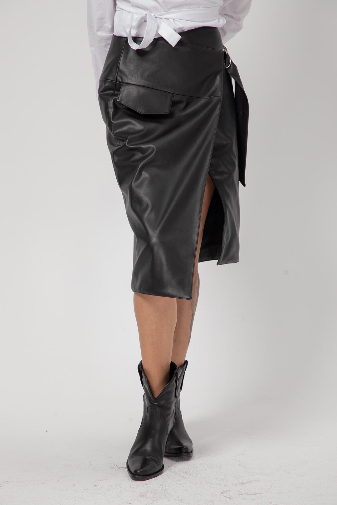 Leather Skirt - Neutral