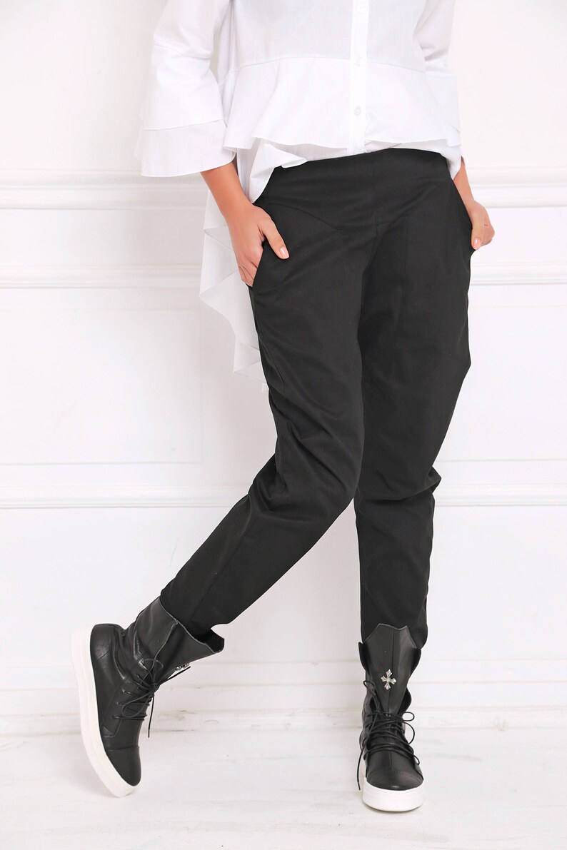 Black Trousers Women Black Pants Maxi Pants Harem Pants Etsy