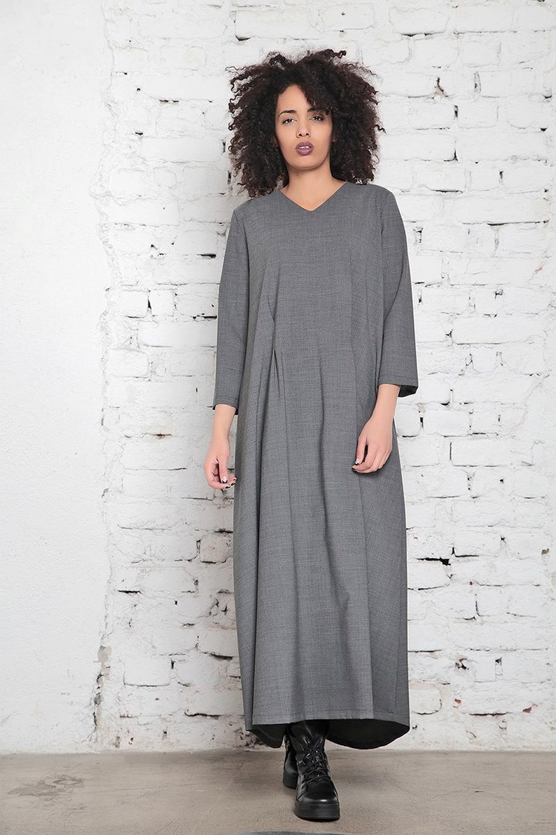 Maxi Dress, Plus Size Maxi Dress, Long Sweater Dress, Oversized Dress, Fancy Dress, Large Size Clothing, Gray Dress, Womens Dress, Adeptt image 4