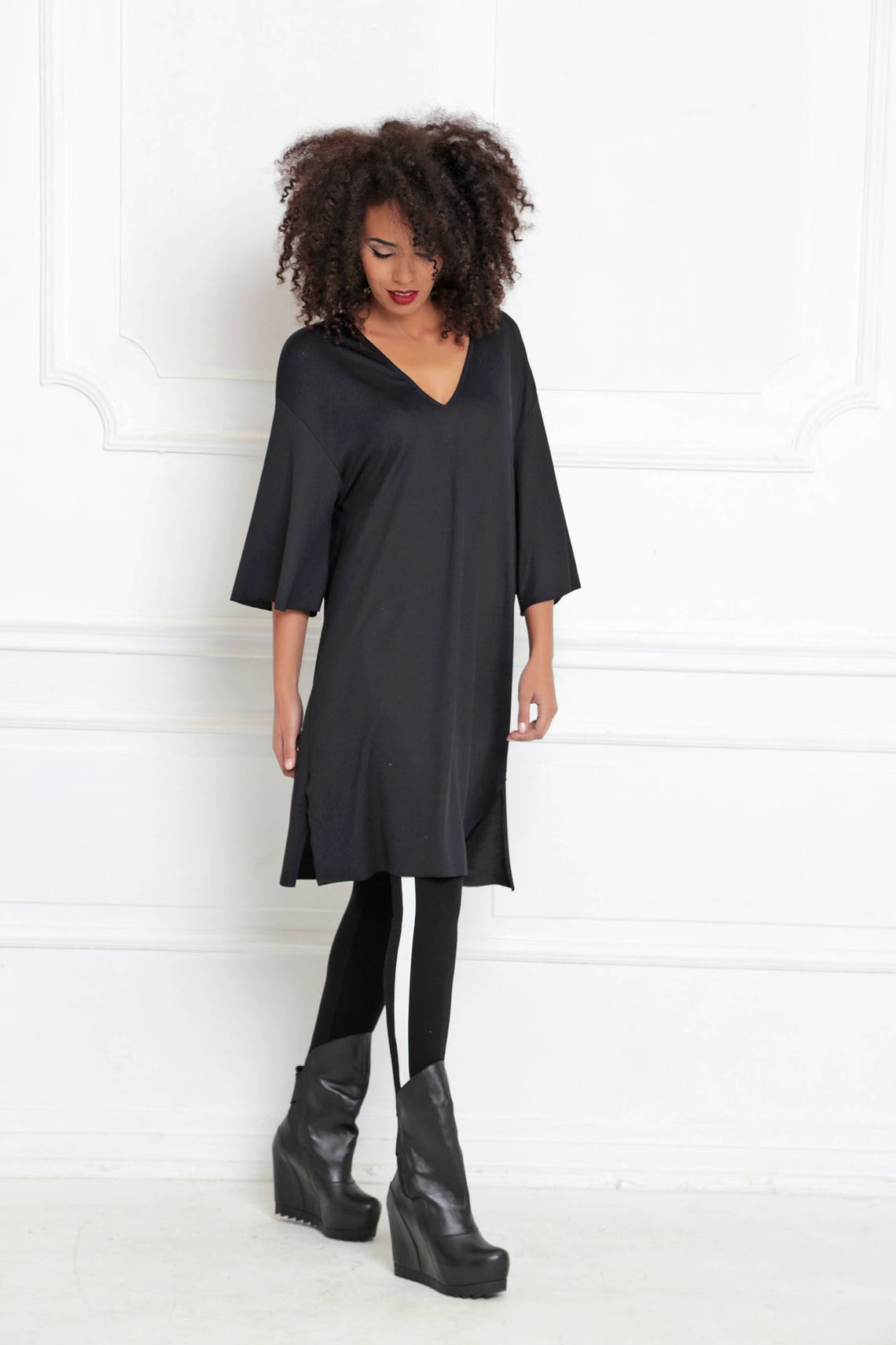CARA Tunic dress - Black mix