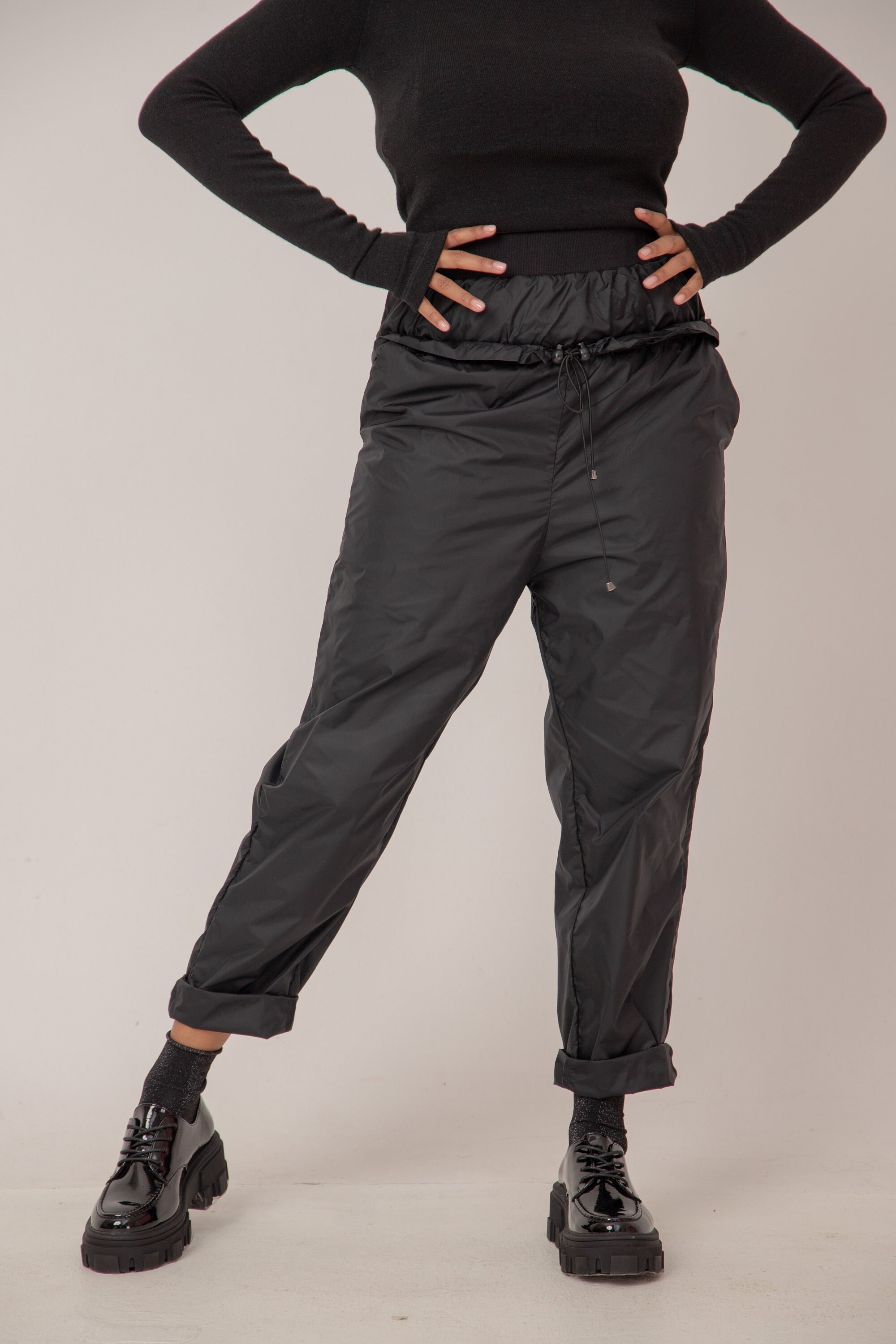 Winter Pants Black Pants Double Waisted 