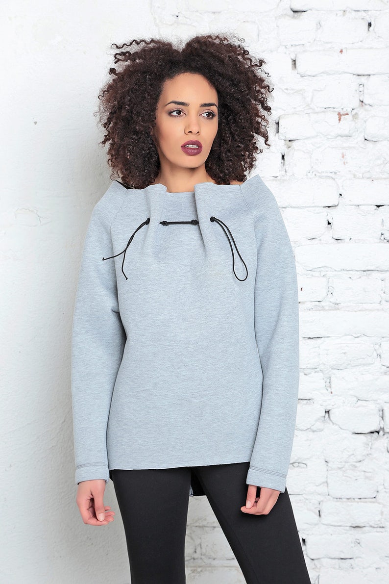 Women Sweater Gray Sweater Trendy Plus Size Clothing - Etsy