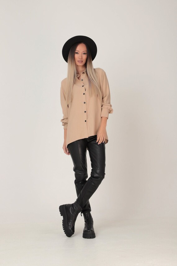 Leather Leggings Rust Leggings Camel 