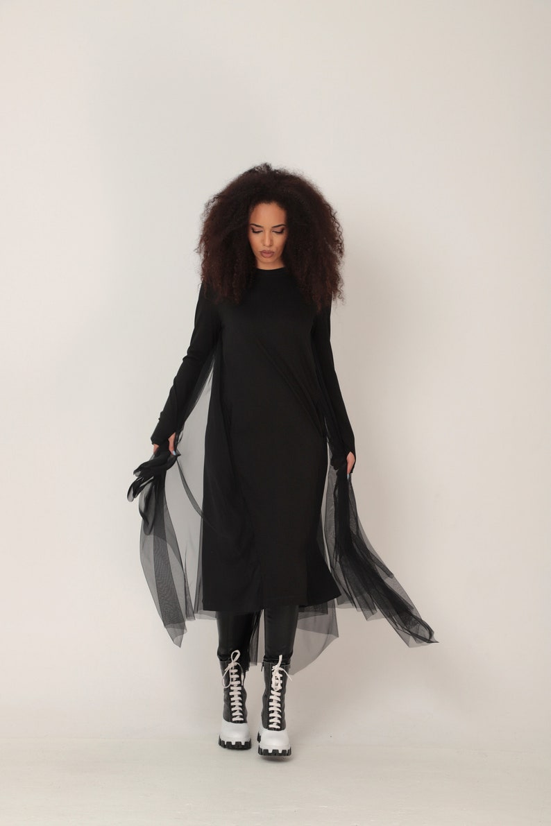 black tulle robe
