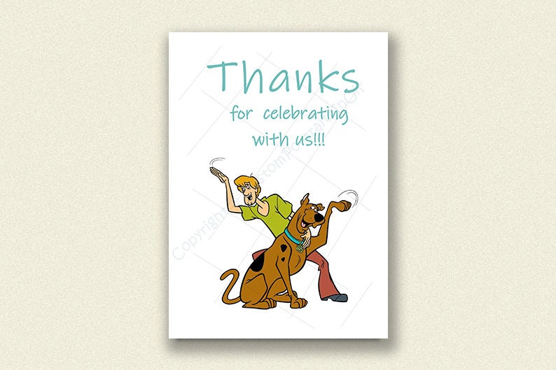 5x7 INSTANT DOWNLOAD Printable DIGITAL Card Scooby | Etsy