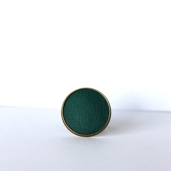 Bague 20 mm Cuir Vert Jade