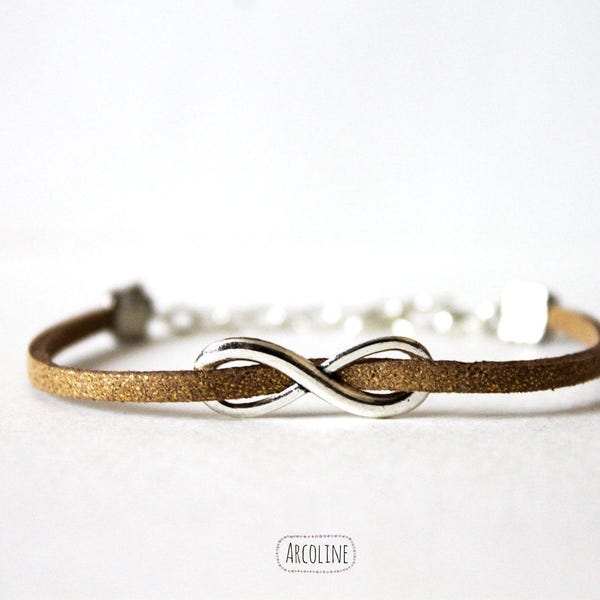 Bracelet Infini Suédine Doré