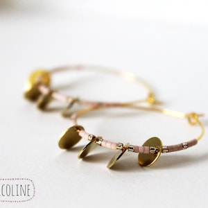 Myuki Gold Sequin Pearl Hoop Earrings