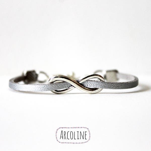 Bracelet Infini Suédine Argent