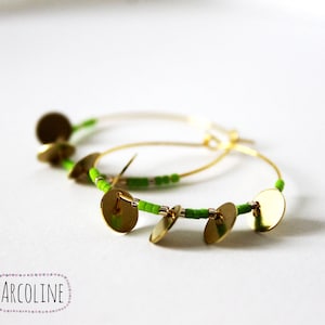 Myuki Gold Sequin Pearl Hoop Earrings