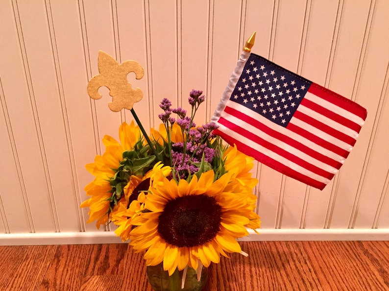 Boy Scout Eagle Court of Honor Mason Jar Table Centerpiece with Fleur de Lis and American Flag