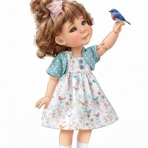 M106 15"Dress Pattern for Moppet Meadow Dolls PDF