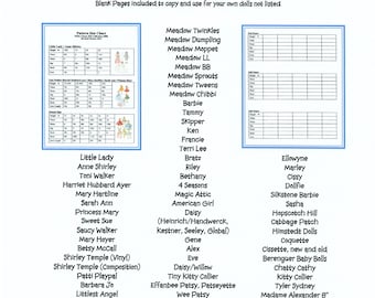 Tabla de tallas de patrones - Tabla de medidas de muñecas