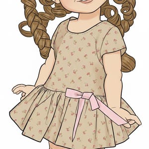 M102 Dress Pattern for 15" Moppet Meadow Dolls PDF