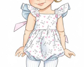 PDF 15" Meadow Moppets Romper Pattern M122