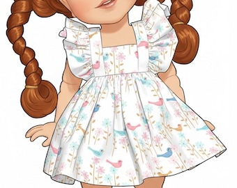 PDF 15" Meadow Moppets Dress Pattern M112