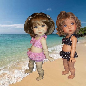 M107 15&quot; SwimSuit Pattern for Moppet Meadow Dolls PDF