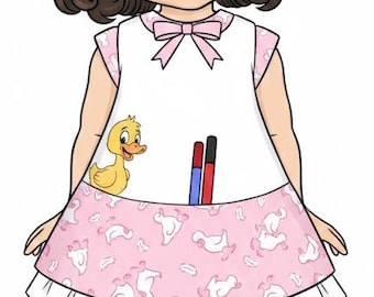 PDF 15" Meadow Moppets Dress and Pinafore Pattern M121