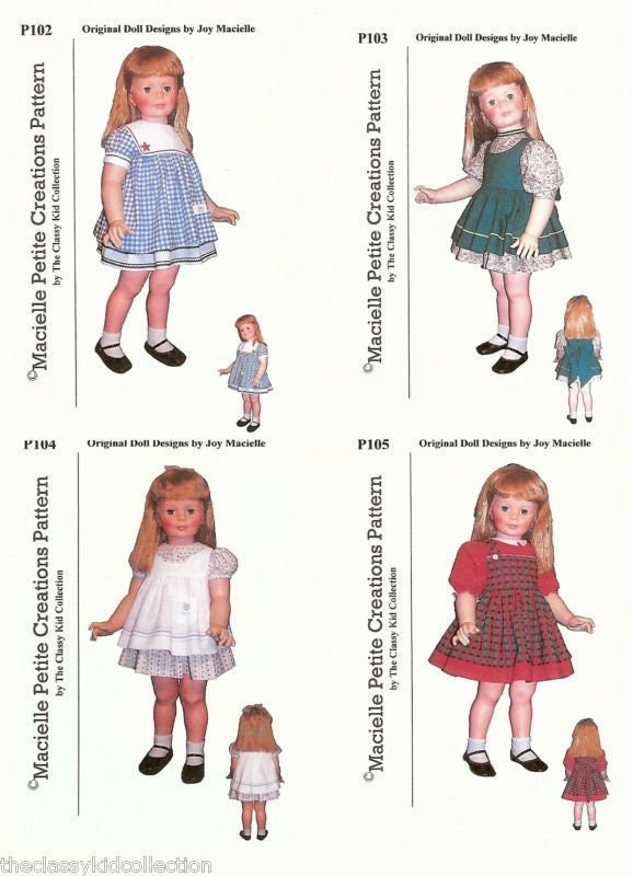 Patti Playpal Dress Patterns Set C