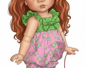 M111 15" Romper Pattern for Moppet Meadow Dolls PDF