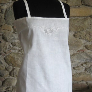 1930s MS Antique French Chemise with Initials MS. Vintage Nightgown with Monogram MS Nightwear. 100% Cotton Nightwear Nightdress.