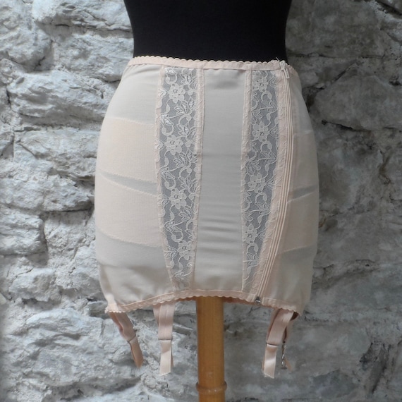 Vintage Boned Corset Garter Girdle with Suspender
