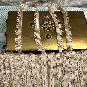 21 yards French Vintage Champagne Trim Braid 20 Meters. Silk Beige Upholstery Looped Fringe. Trimmings Edgings Gimp Picot Curtains Lampshade