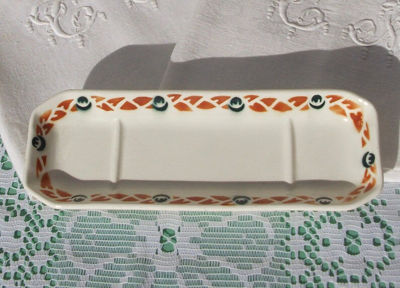 Antike St Art Deco Badezimmer Dekor Amand Seifenschale Franz U00f6sische Seife Tontopf 1930er Jahre Haus Wohnen Badezimmer