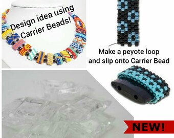 CARRIER BEADS that are clear!  10 beads per set - Ships FREE!*