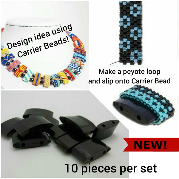 CARRIER BEADS in Jet Black! 10 beads per set - 50% OFF*