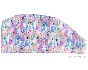 90s Splatter Surgical Scrub Hat: Women's Modified Bouffant Cap