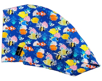 Tropical Fish Surgical Scrub Cap: Women's Cotton Dentist Hat